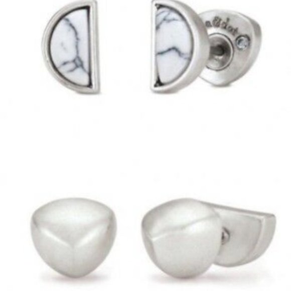Stella & Dot | Retired Howlite Stone Deja Vu Reversible Stud Earrings - Picture 3 of 7
